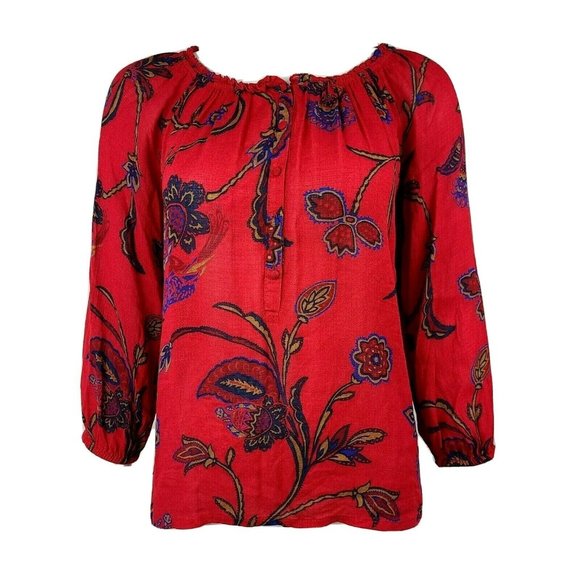 lucky brand red blouse